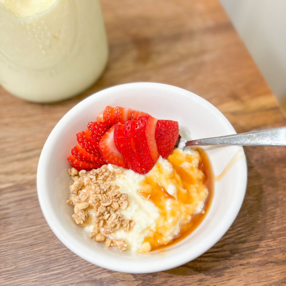 Featured image for the homemade raw milk Greek yogurt in the instant pot