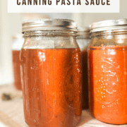 Pinterest image for canning homemade spaghetti sauce for beginners - 3 ingredients