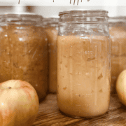 Pinterest image for homemade apple sauce water bath canning