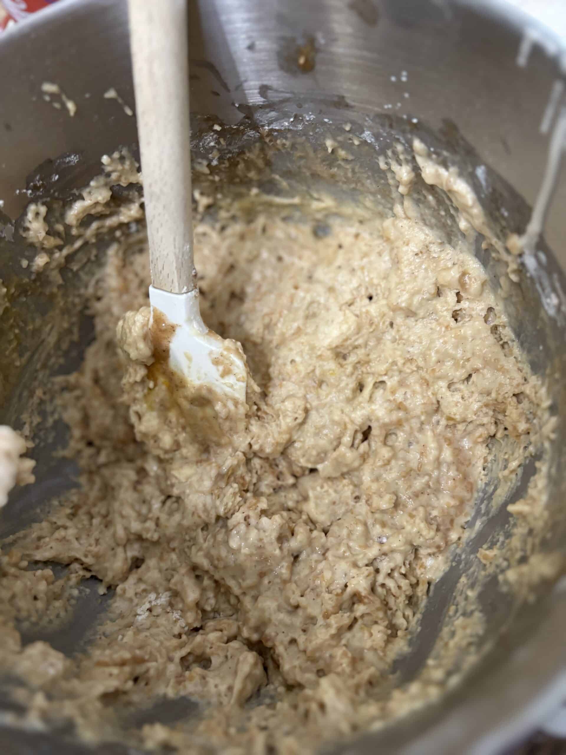 Mixed applesauce muffins and bread loaf batter ready for baking