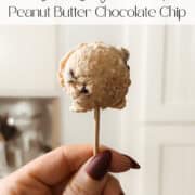 Pinterest image for homemade mini frozen yogurt pops peanut butter chocolate chip