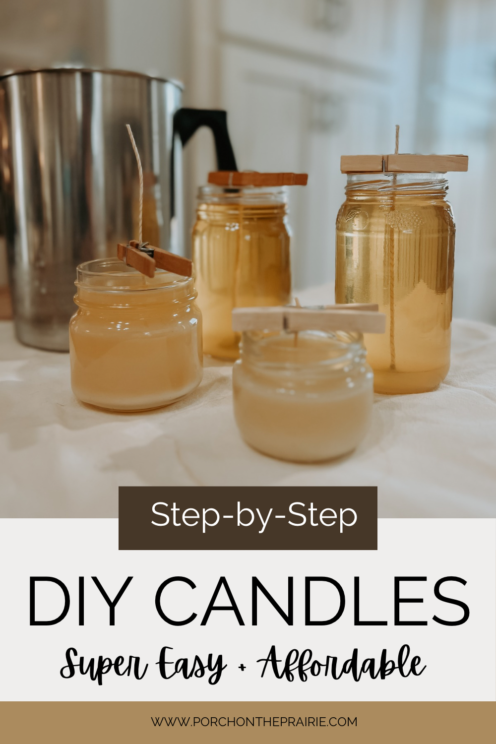 Pinterest image for DIY homemade candles