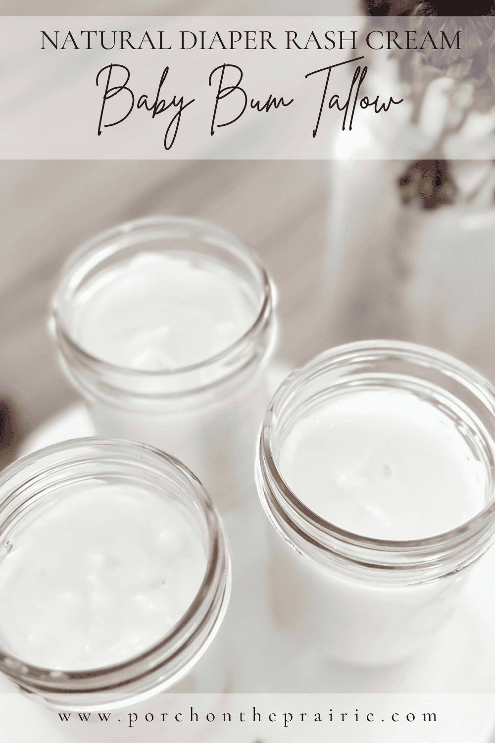 Pinterest image for homemade baby bum cream from tallow